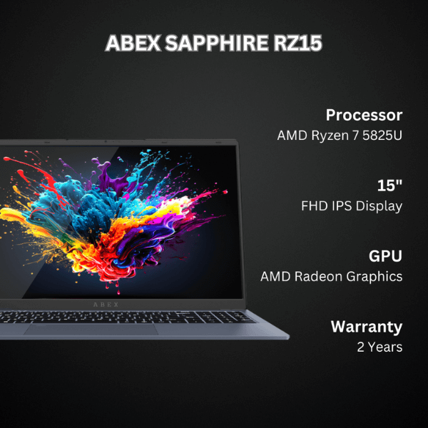 ABEX Sapphire RZ15 Professional Laptop | Ryzen 7 | 64GB Ram