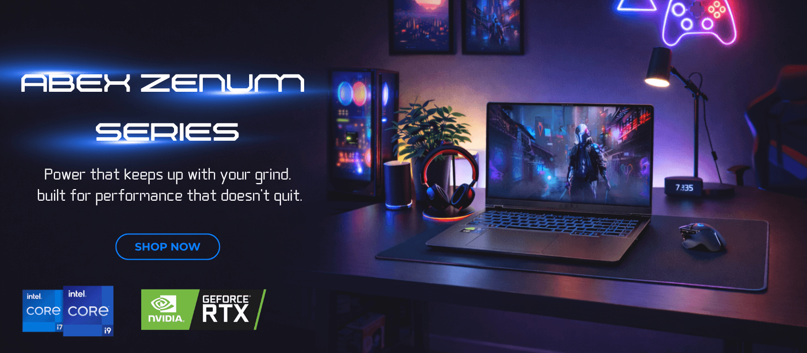 zenum series website banner laptop
